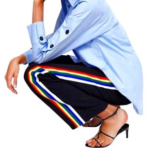 Zara rainbow stripe trousers